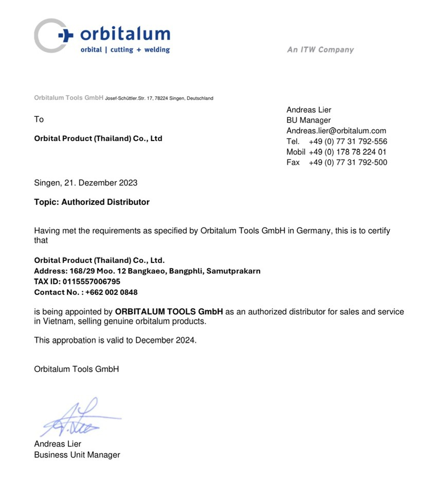 Orbitalum vietnam distributor